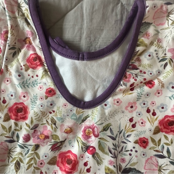 Cheeky Plum Floral Leotard with Red and Purple Accents- 5T - Picture 6 of 9